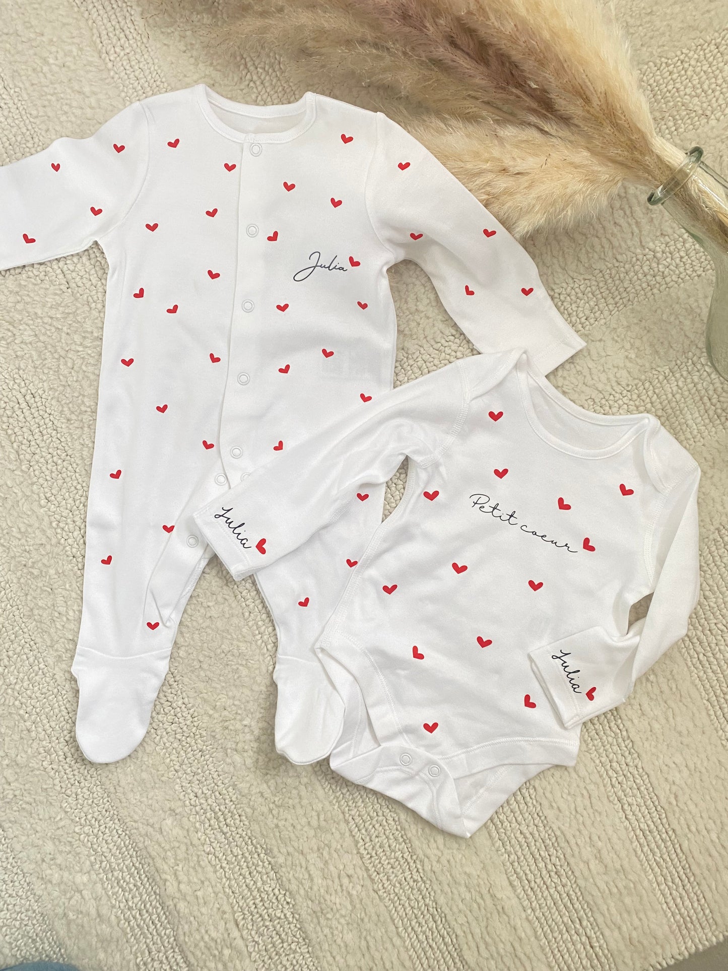 Duo pyjama & body petit coeur